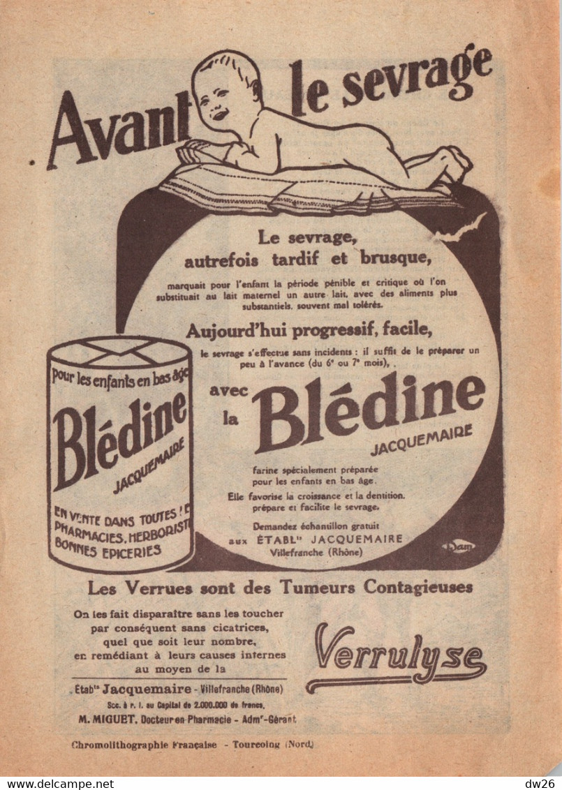Publicité Blédine Jacquemaire - Fable De La Fontaine Illustrée: Le Chêne Et Le Roseau - Reclame