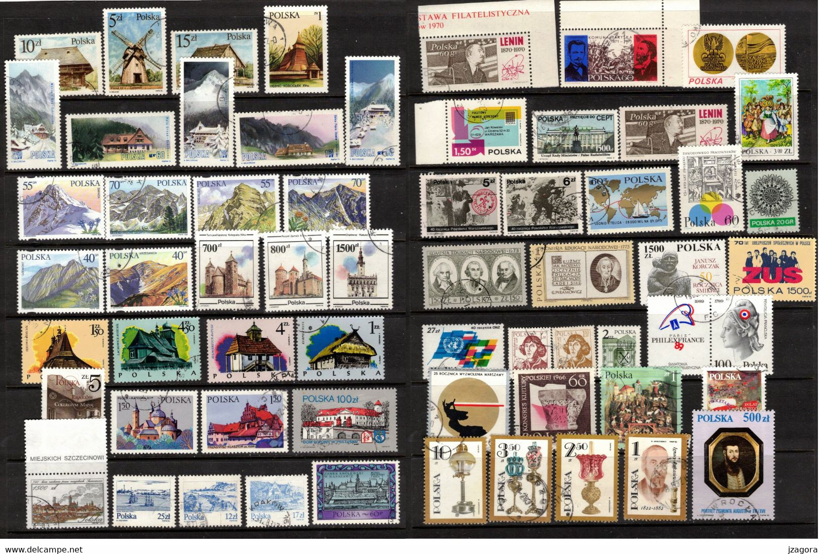 POLAND POLEN POLOGNE COLLECTION 61 USED VARIOUS STAMPS MANY WITH GUM Mountains Architecture  Nature - Sammlungen