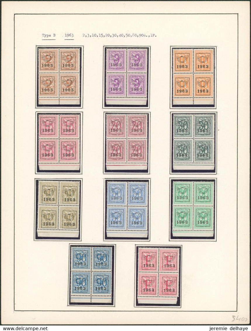 Collection monté sur feuilles (Majorité bloc de 4**) - Type D 1955 à 1966 jusqu'a 1967 / Côte 1600e +, superbe !
