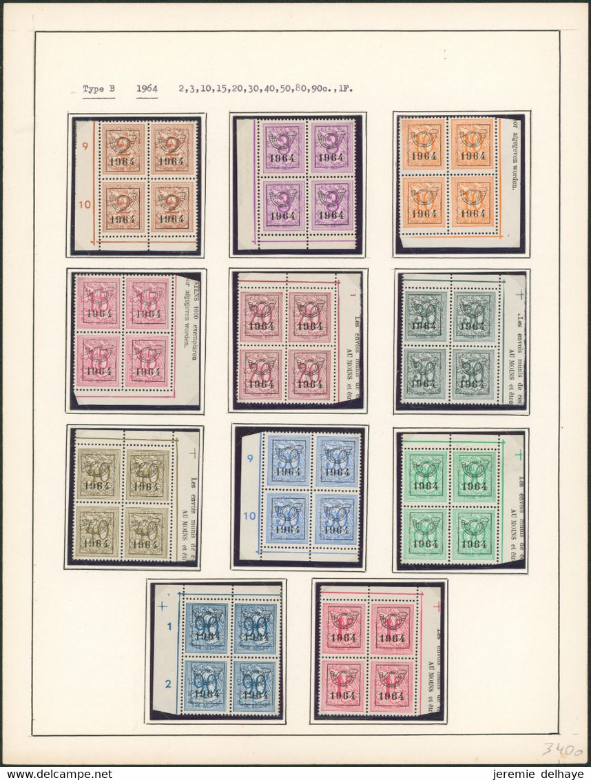Collection monté sur feuilles (Majorité bloc de 4**) - Type D 1955 à 1966 jusqu'a 1967 / Côte 1600e +, superbe !