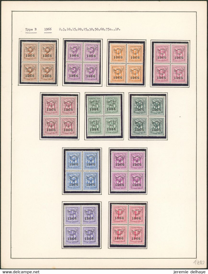 Collection monté sur feuilles (Majorité bloc de 4**) - Type D 1955 à 1966 jusqu'a 1967 / Côte 1600e +, superbe !