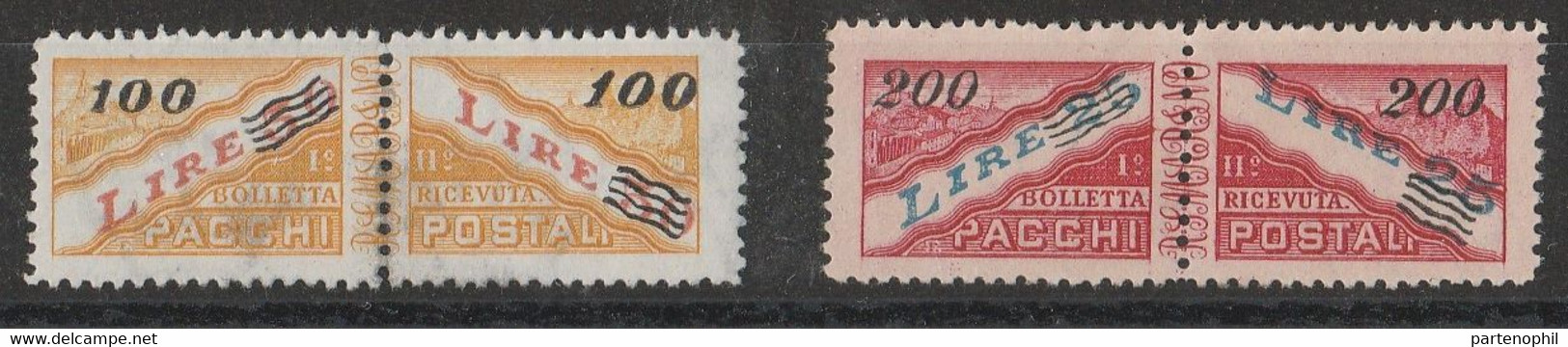 412 San Marino - Pacchi Postali  1948-50 - F.lli Per Pacchi Dell’emissione Del ‘46 N. 33/34. Cat. € 450,00. SPL MNH - Paketmarken