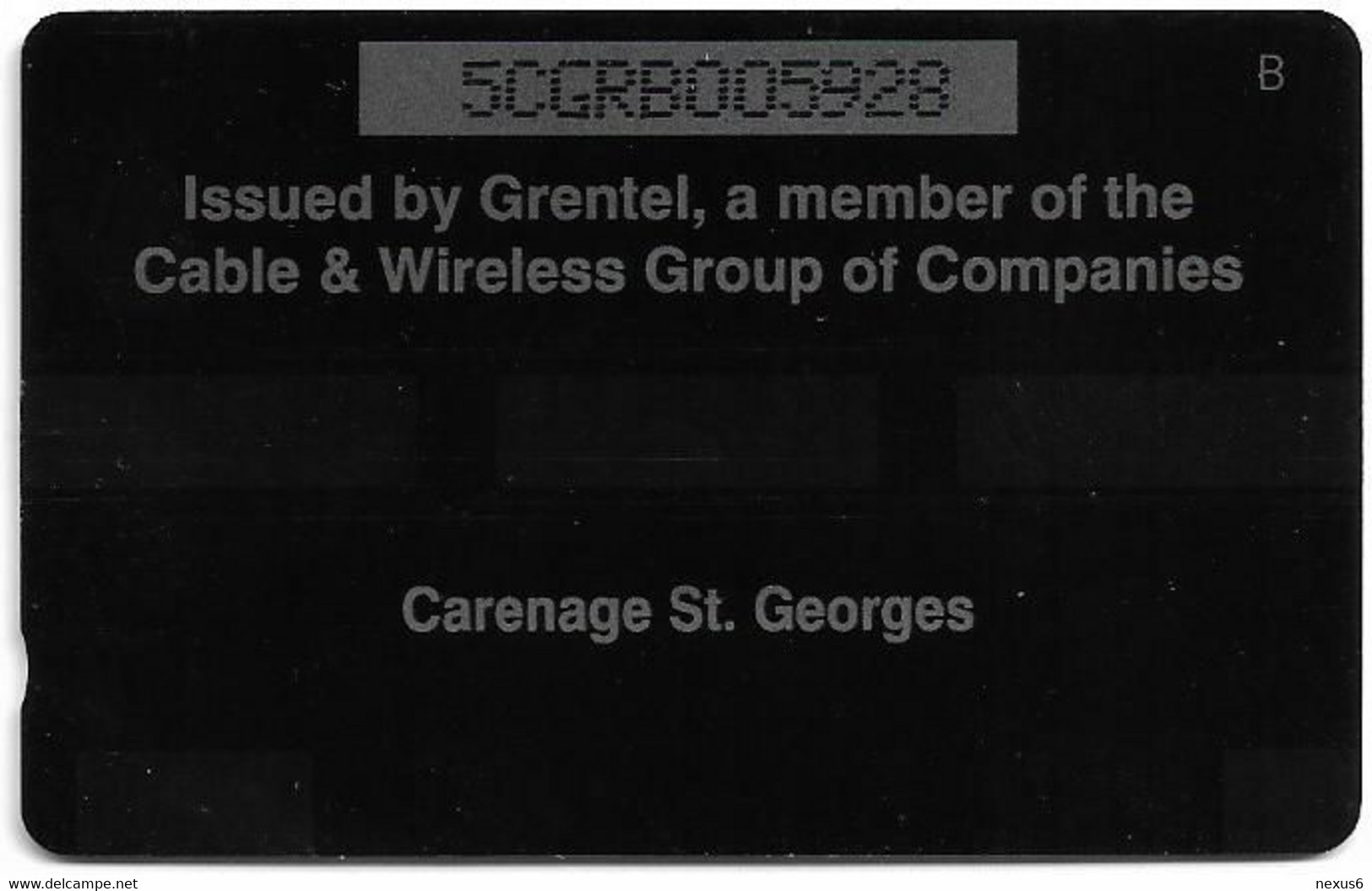 Grenada - C&W (GPT) - Carenage St. Georges - 5CGRB - 1992, 12.000ex, Used - Grenade