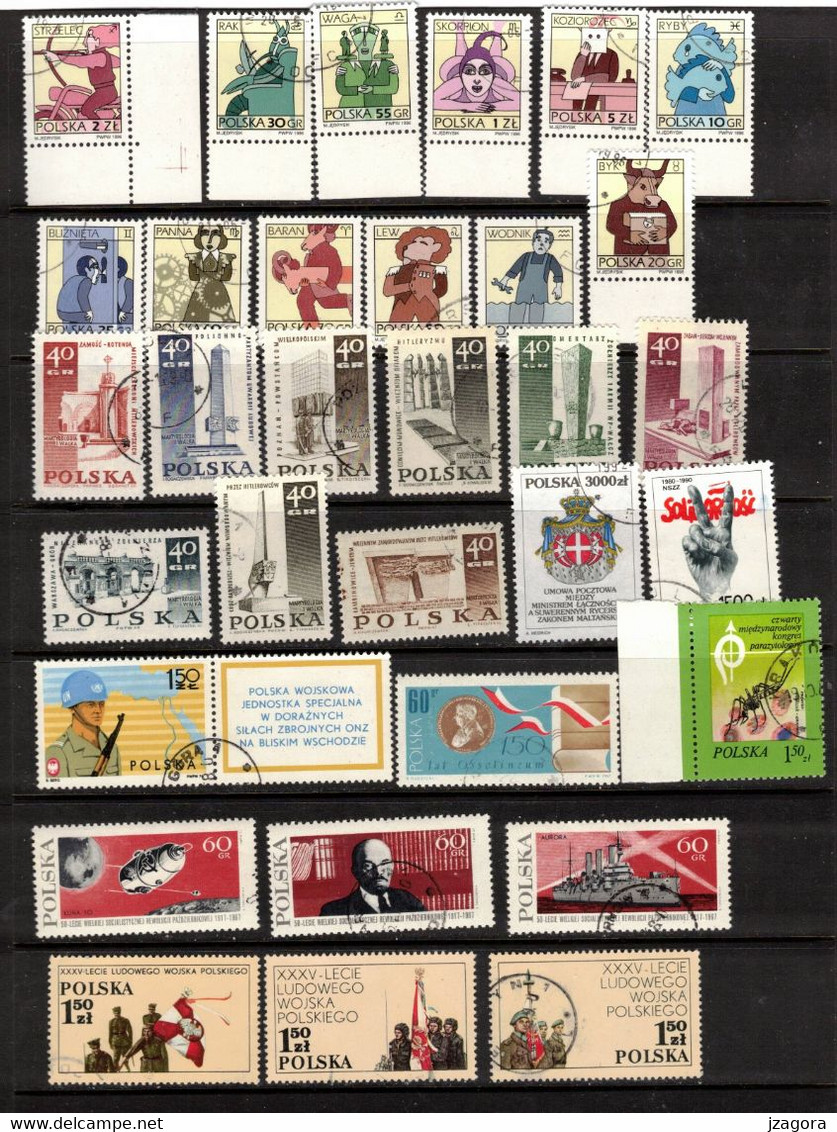 POLAND POLEN POLOGNE COLLECTION 53 USED VARIOUS STAMPS MANY WITH GUM Zodiak Boats Boote Bateaux Barcos - Verzamelingen