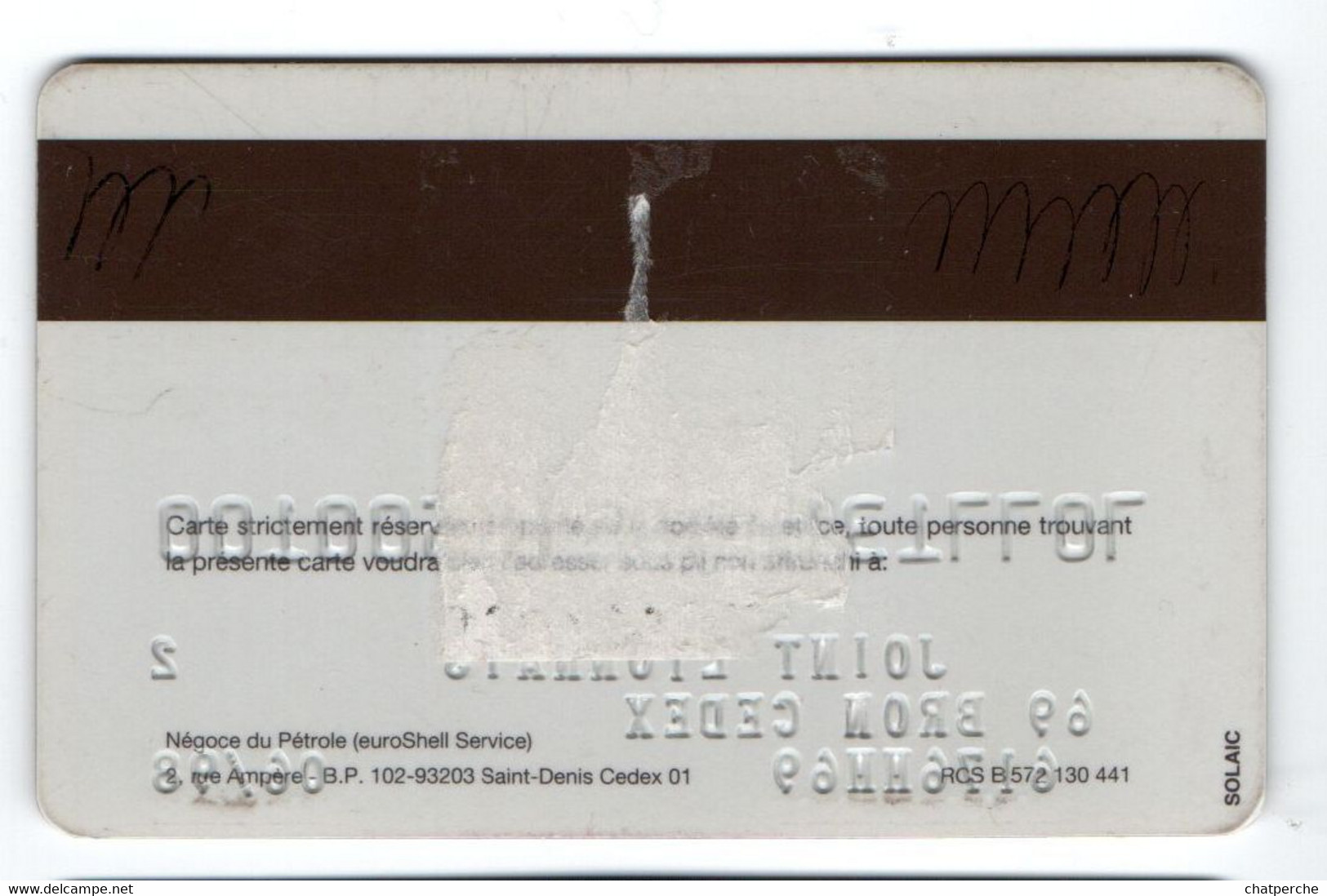 CARTE LAVAGE CARBURANT EUROSHELL FRANCE BANDE MAGNETIQUE POUR COLLECTIONNEUR - Colada De Coche