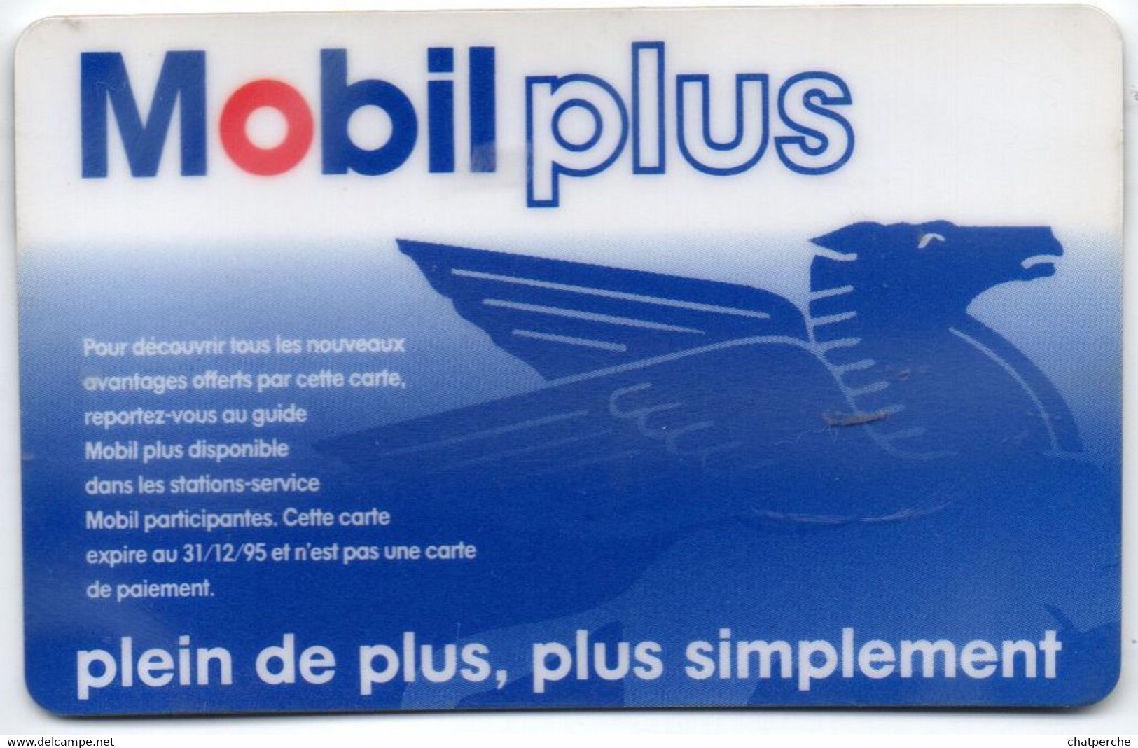 CARTE LAVAGE CARBURANTMOBIL PLUS BANDE MAGNETIQUE POUR COLLECTIONNEUR - Autowäsche