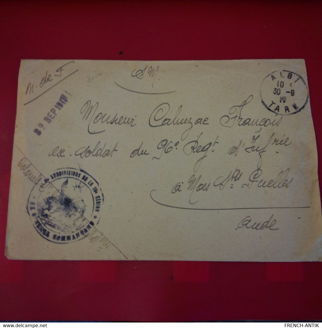 LETTRE ALBI POUR MAS SAINTES PUELLES CACHET LE GENERAL COMMANDANT DE LA 10E REGION - Briefe U. Dokumente