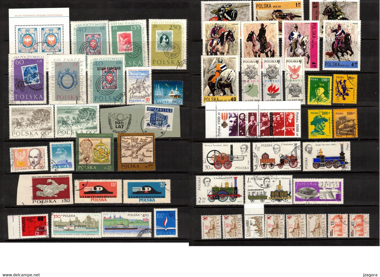 POLAND POLEN POLOGNE COLLECTION 54 USED VARIOUS STAMPS MANY WITH GUM Post History Scouting - Collections