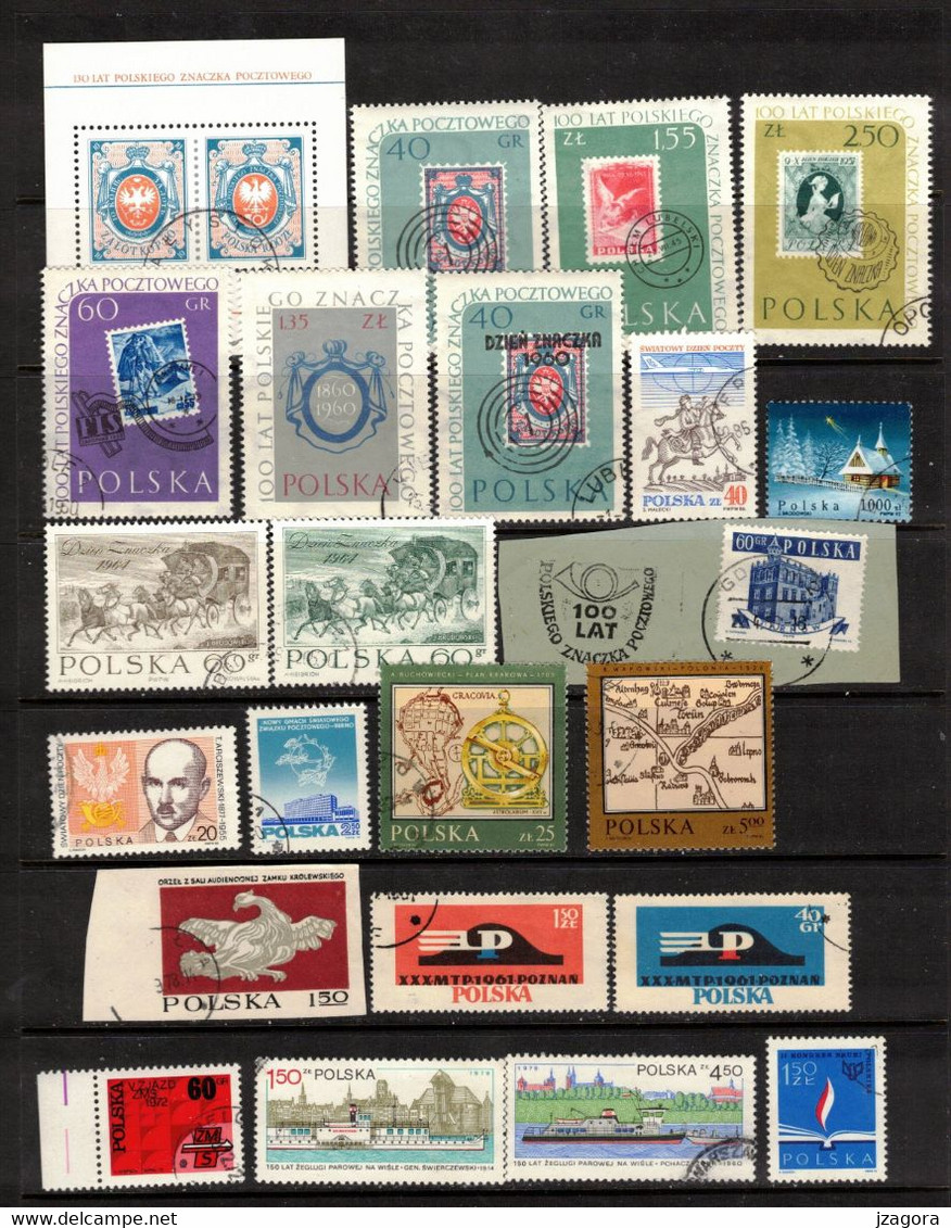 POLAND POLEN POLOGNE COLLECTION 54 USED VARIOUS STAMPS MANY WITH GUM Post History Scouting - Collections