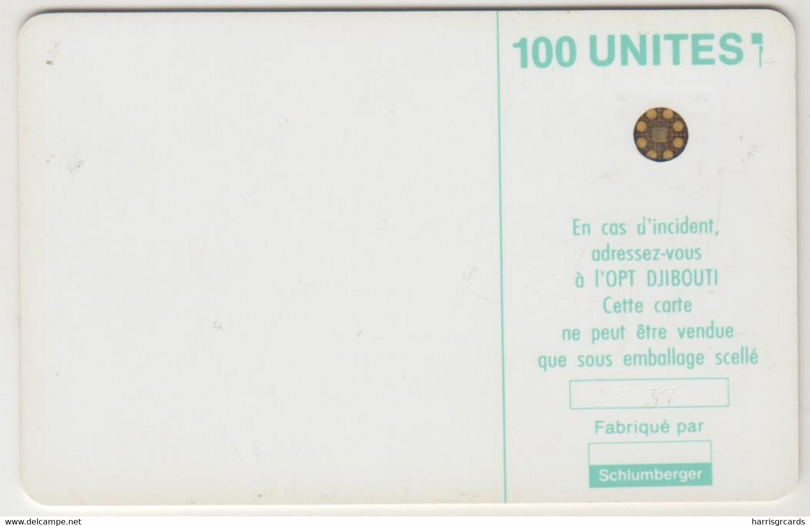 DJIBOUTI - Blue Logo 100, CN: 23737, 100 U, Used - Dschibuti