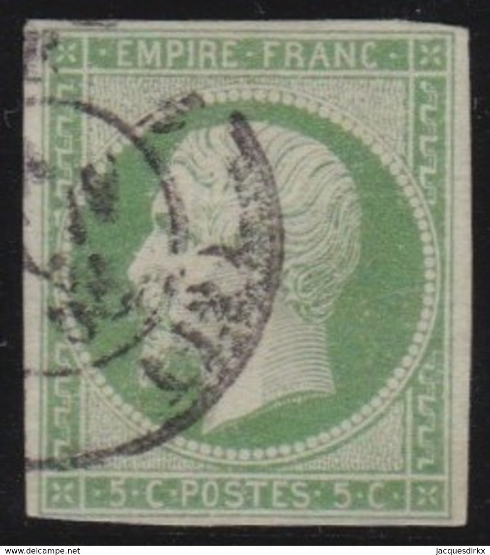 France   .    Y&T   .   12    (2 Scans)      .     O   .     Oblitéré - 1853-1860 Napoléon III