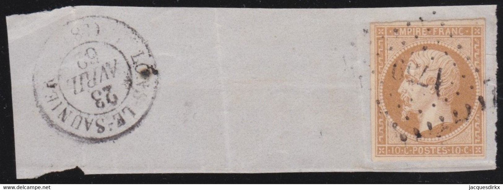France   .    Y&T   .   13  Sur Papier      .     O   .     Oblitéré - 1853-1860 Napoléon III
