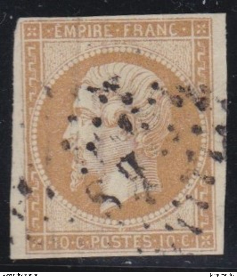 France   .    Y&T   .   13     .     O   .     Oblitéré - 1853-1860 Napoléon III.