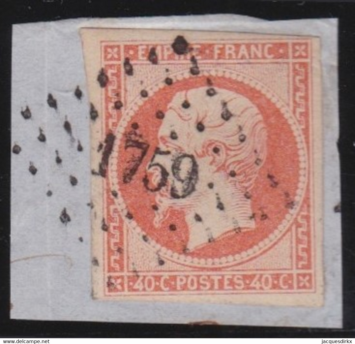 France   .    Y&T   .   16  Sur Papier   .     O   .     Oblitéré - 1853-1860 Napoléon III