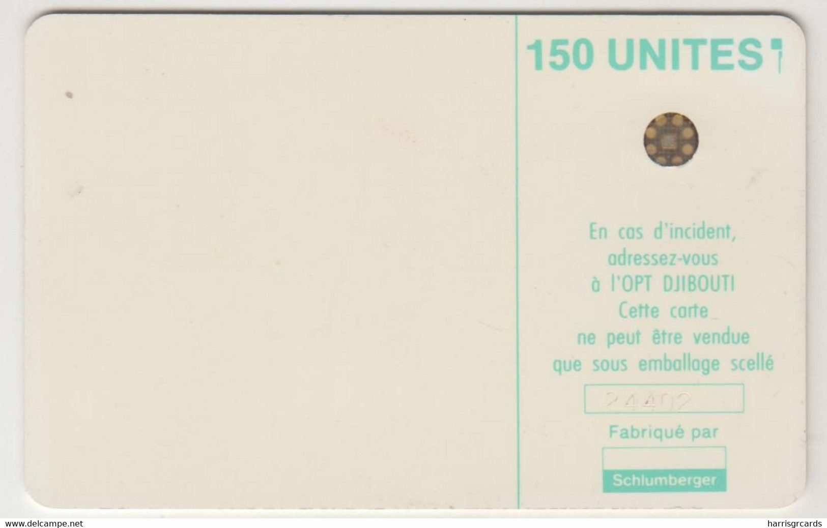 DJIBOUTI - Blue Logo 150, CN: 24402, 150 U, Used - Gibuti