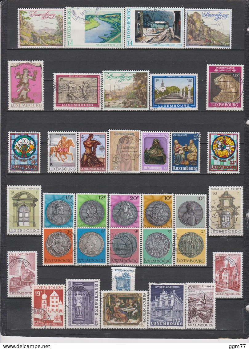 137 TIMBRES LUXEMBOURG OBLITERES & NEUFS**&* + SANS GOM DE 1934 à 1994  Cote : 73,95 € - Usados