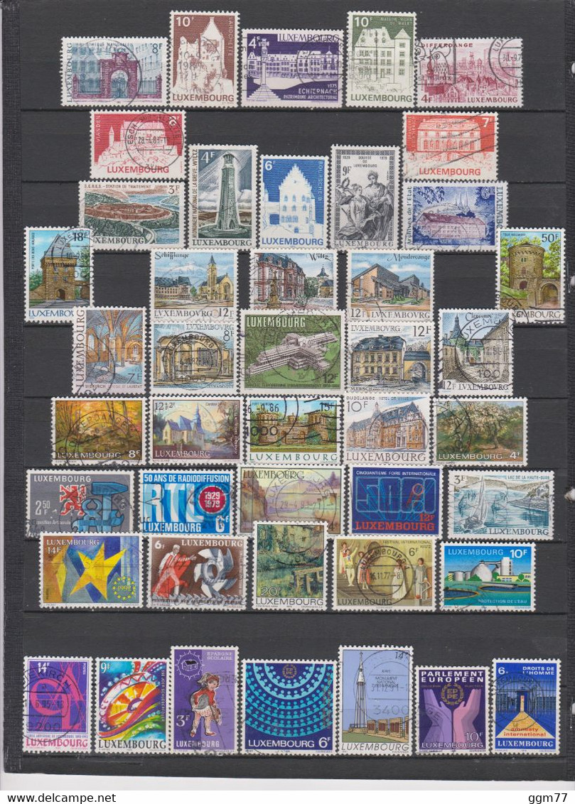 137 TIMBRES LUXEMBOURG OBLITERES & NEUFS**&* + SANS GOM DE 1934 à 1994  Cote : 73,95 € - Used Stamps