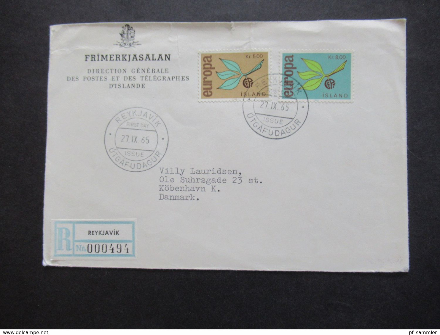 Kleiner Posten Island 1950 - 1966  mit 6 Belegen / Briefen inkl. 1 AK Vulkan Bedarf und FDC