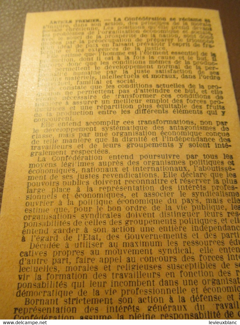 Carte Syndicale/C.F.T.C./ Carte Confédérale/Fédération Des Syndicats Chrétiens Des P.T.T./1961                   AEC223 - Mitgliedskarten