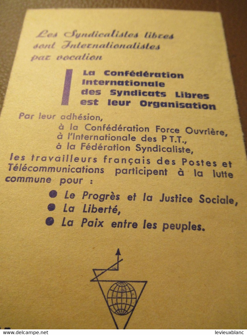 Carte Syndicale/F.O../ Carte Confédérale/Fédération Syndicaliste Des P.T.T./1974                 AEC224 - Cartes De Membre