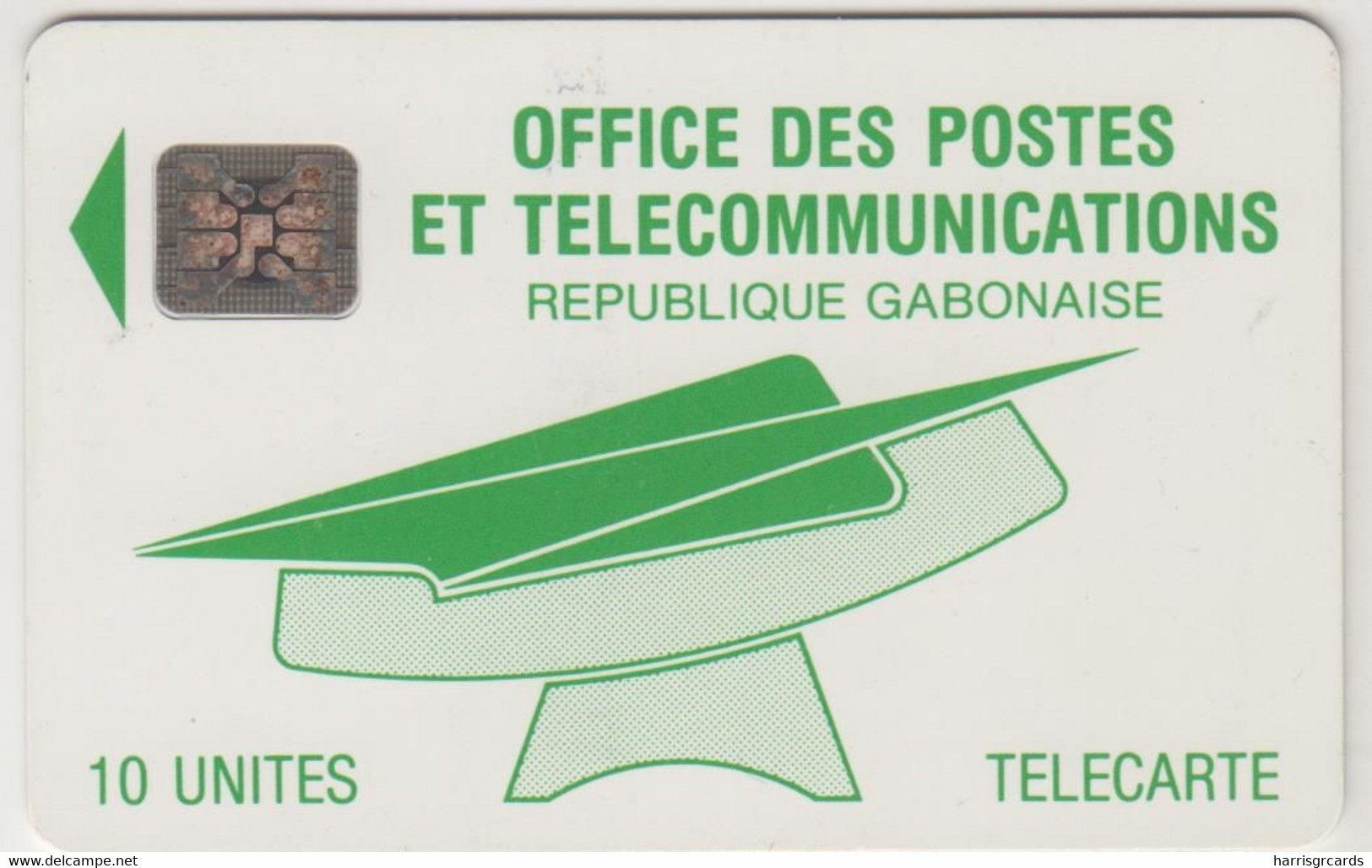 GABON - Logo Green, CN: C2A+6 Digits, 10 U, Used - Gabon
