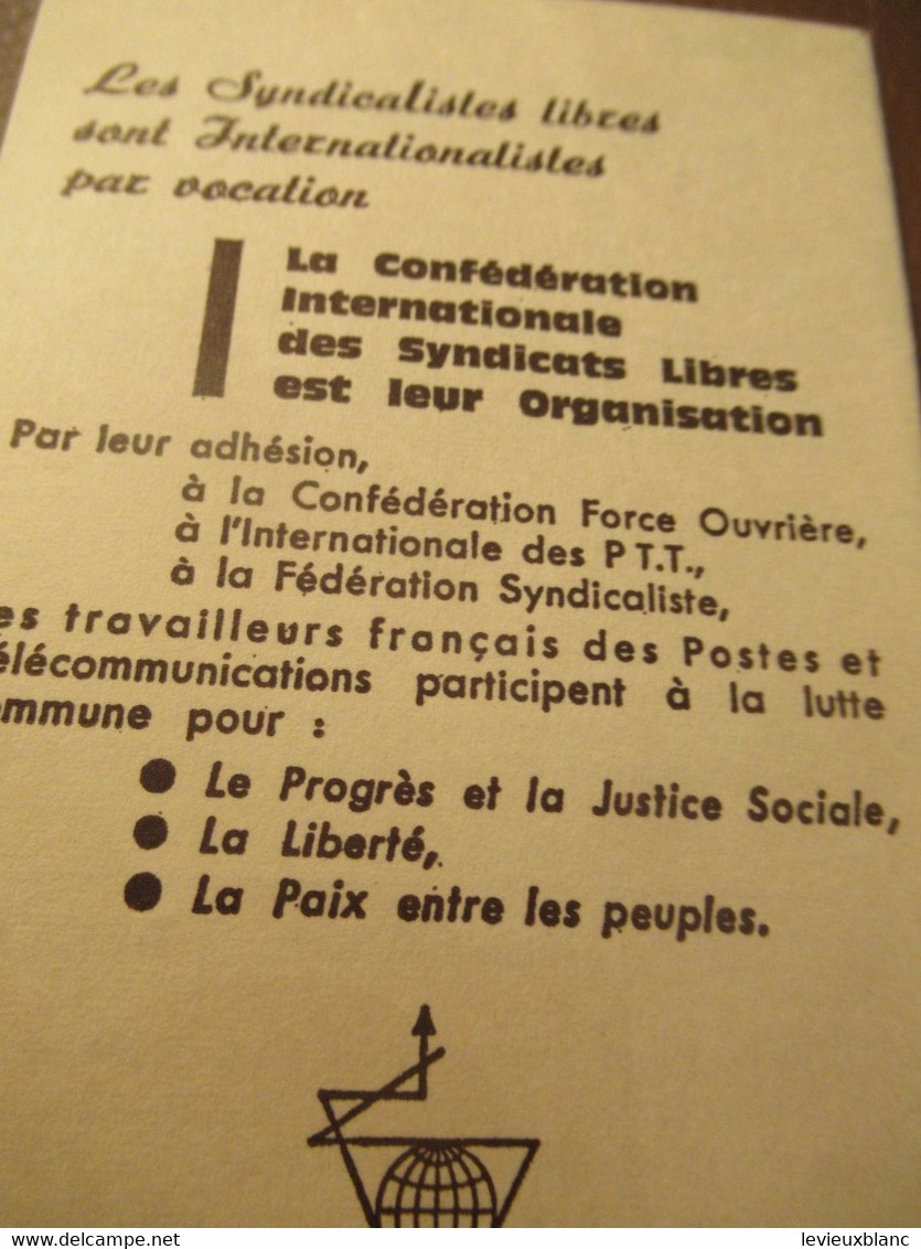 Carte Syndicale/F.O../ Carte Confédérale/Fédération Syndicaliste Des Travailleurs Des P.T.T./1979          AEC229 - Tarjetas De Membresía