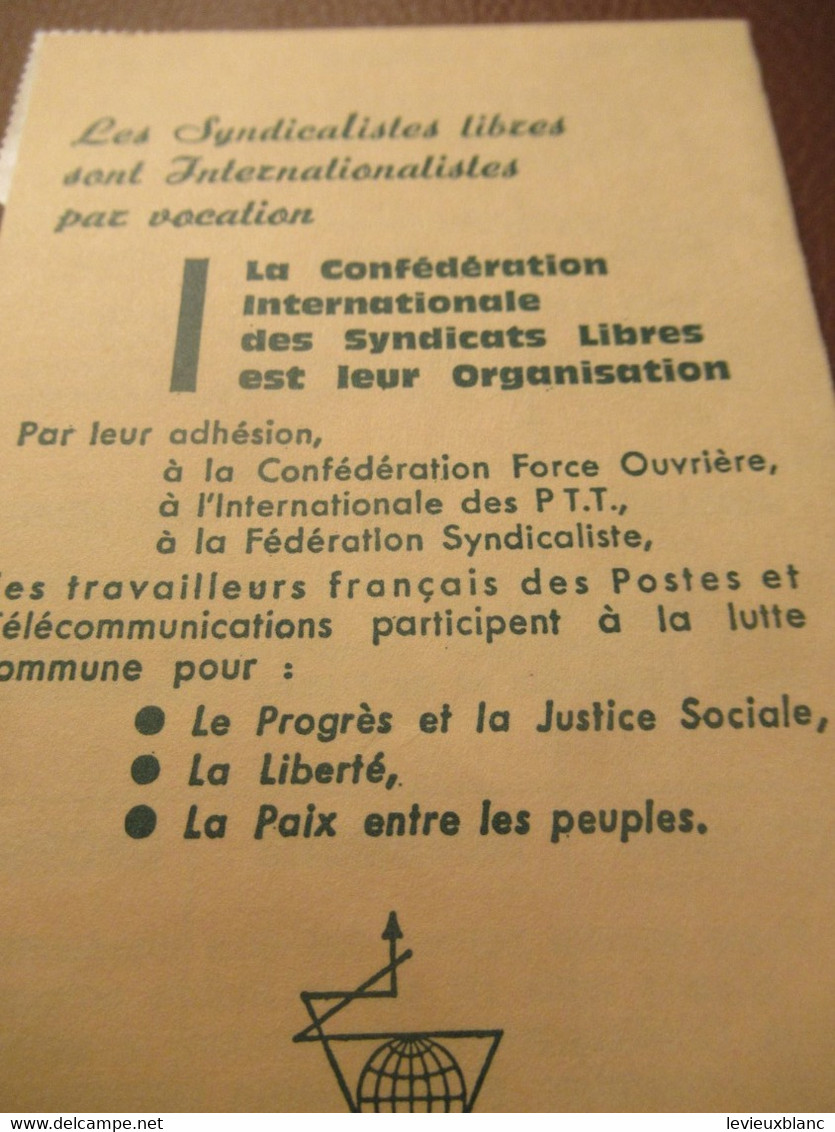 Carte Syndicale/F.O../ Carte Confédérale/Fédération Syndicaliste Des Travailleurs Des P.T.T./1980         AEC230 - Lidmaatschapskaarten