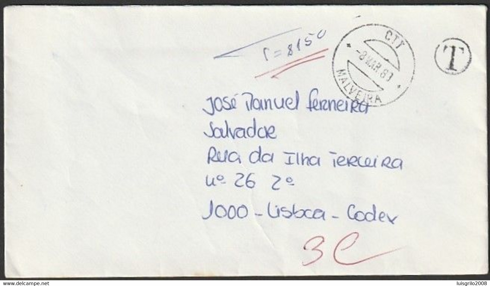 Postage Due / Tax - Porteado / Multa (T) - 81.50 -|- Portugal, 1983 - Storia Postale