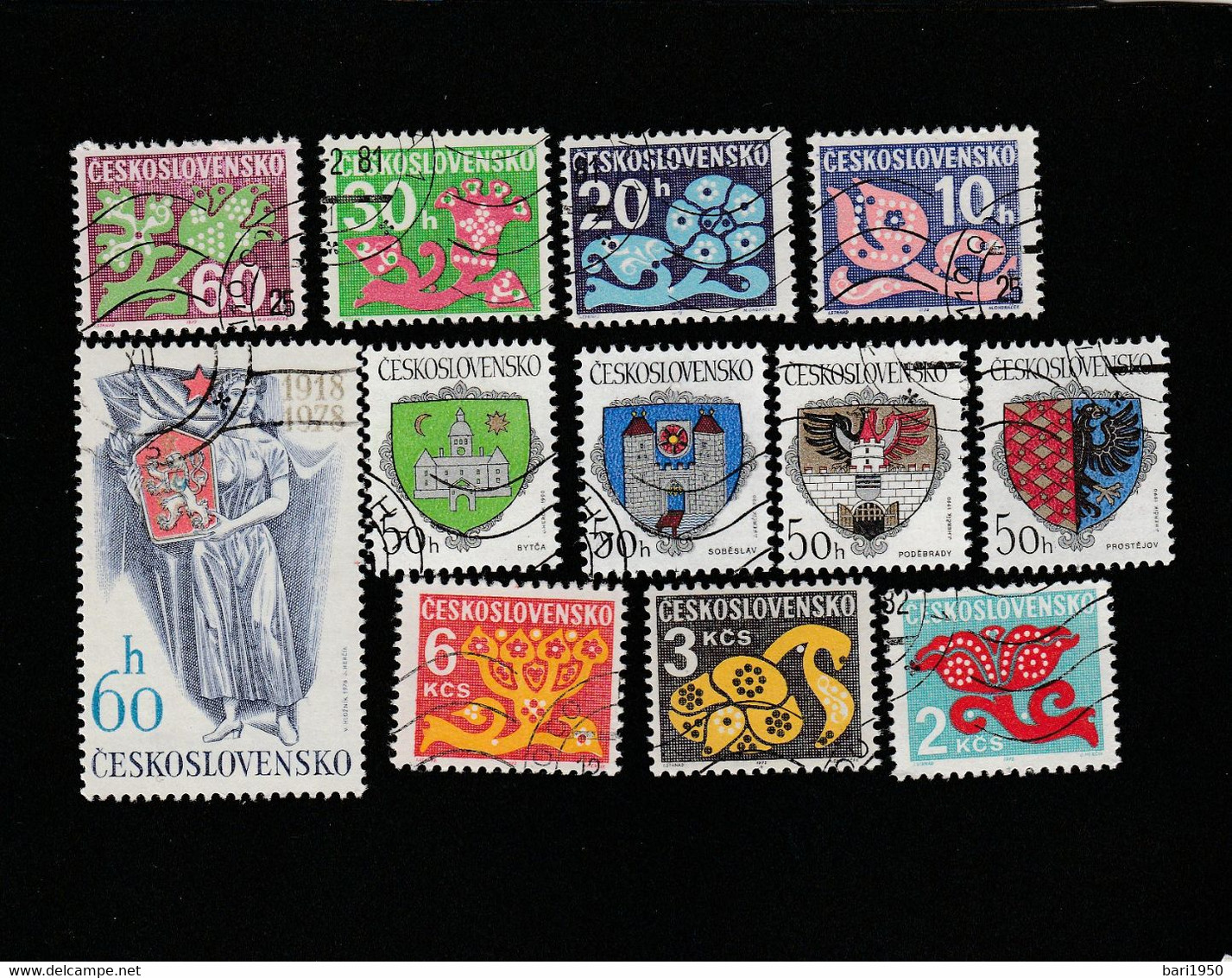 Lotto N° 76 - CECOSLOVACCHIA , 12 Francobolli Usati - Collections, Lots & Series