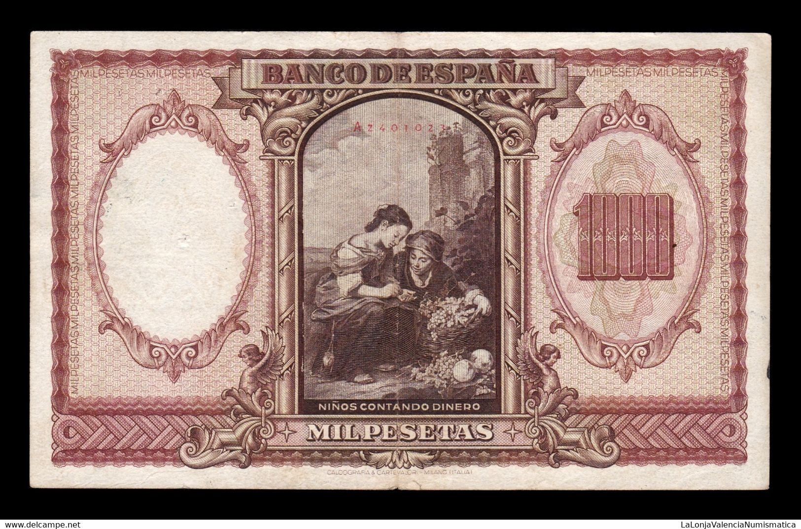 España Spain 1000 Pesetas Bartolome Murillo 1940 Pick 120 Serie A MBC/+ VF/+ - 1000 Pesetas