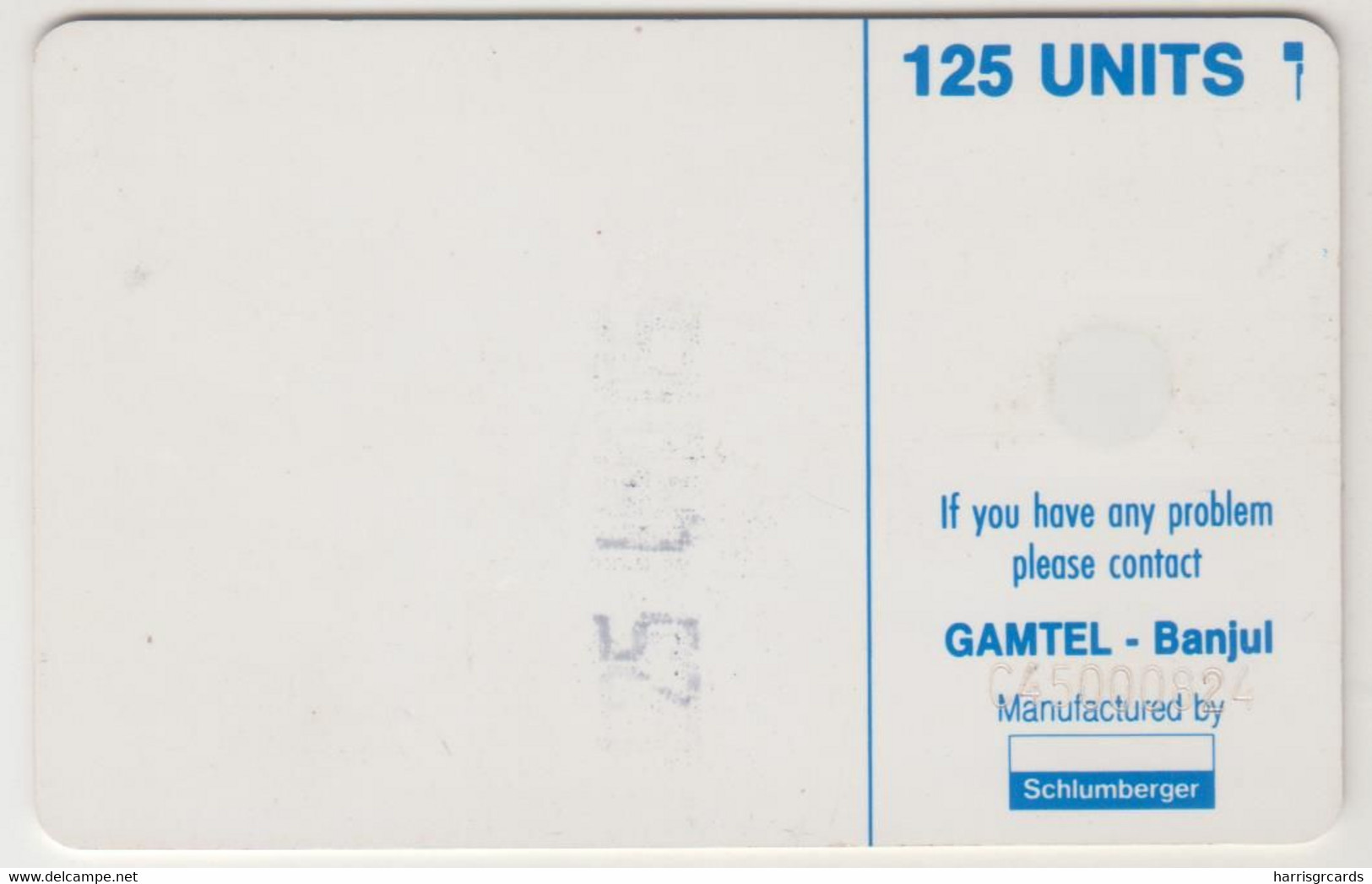 GAMBIA - Logo - Blue , CN: C45000824, 125 U, Used - Gambie