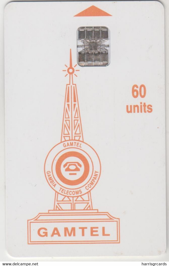 GAMBIA - Logo Orange , CN: 8 Red Digits, 50 U, Used - Gambia