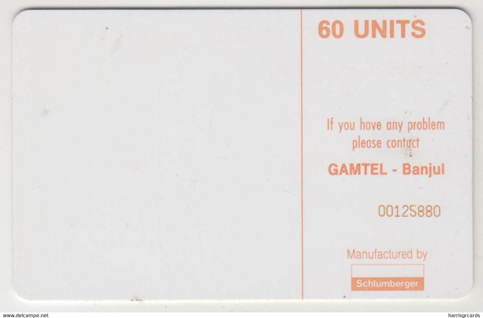 GAMBIA - Logo Orange , CN: 8 Red Digits, 50 U, Used - Gambie