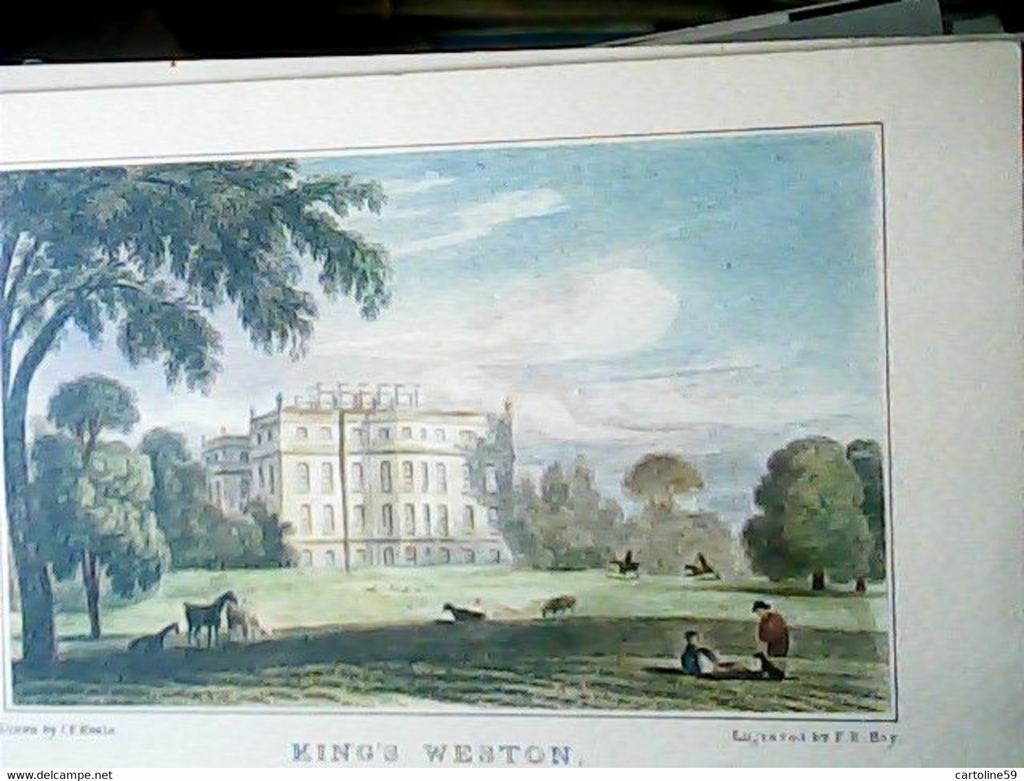 ENGLAND GLOCESTERSHIRE KING'S  WESTON  1823 ILLUSTRATA N1973 Biglietto  IX2621 16,5 X 12 - Gloucester