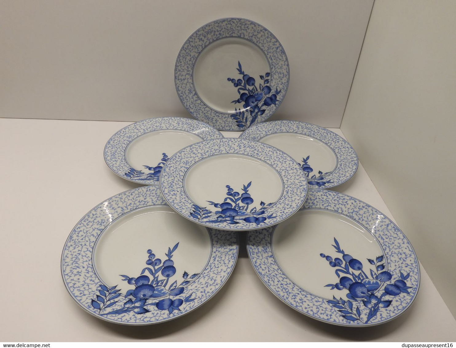 *6 GRANDES ASSIETTES PLATES PORCELAINE LIMOGES PHILIPPE DESHOULIERES BRACIEUX   E - Limoges (FRA)