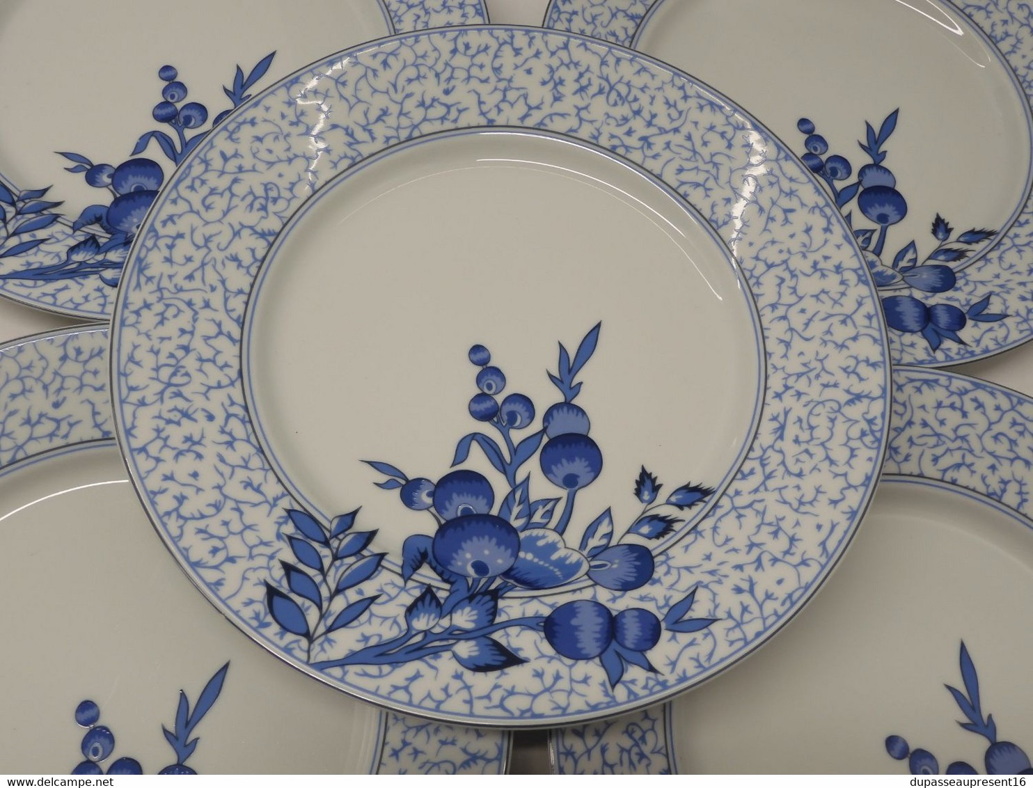 *6 GRANDES ASSIETTES PLATES PORCELAINE LIMOGES PHILIPPE DESHOULIERES BRACIEUX   E - Limoges (FRA)