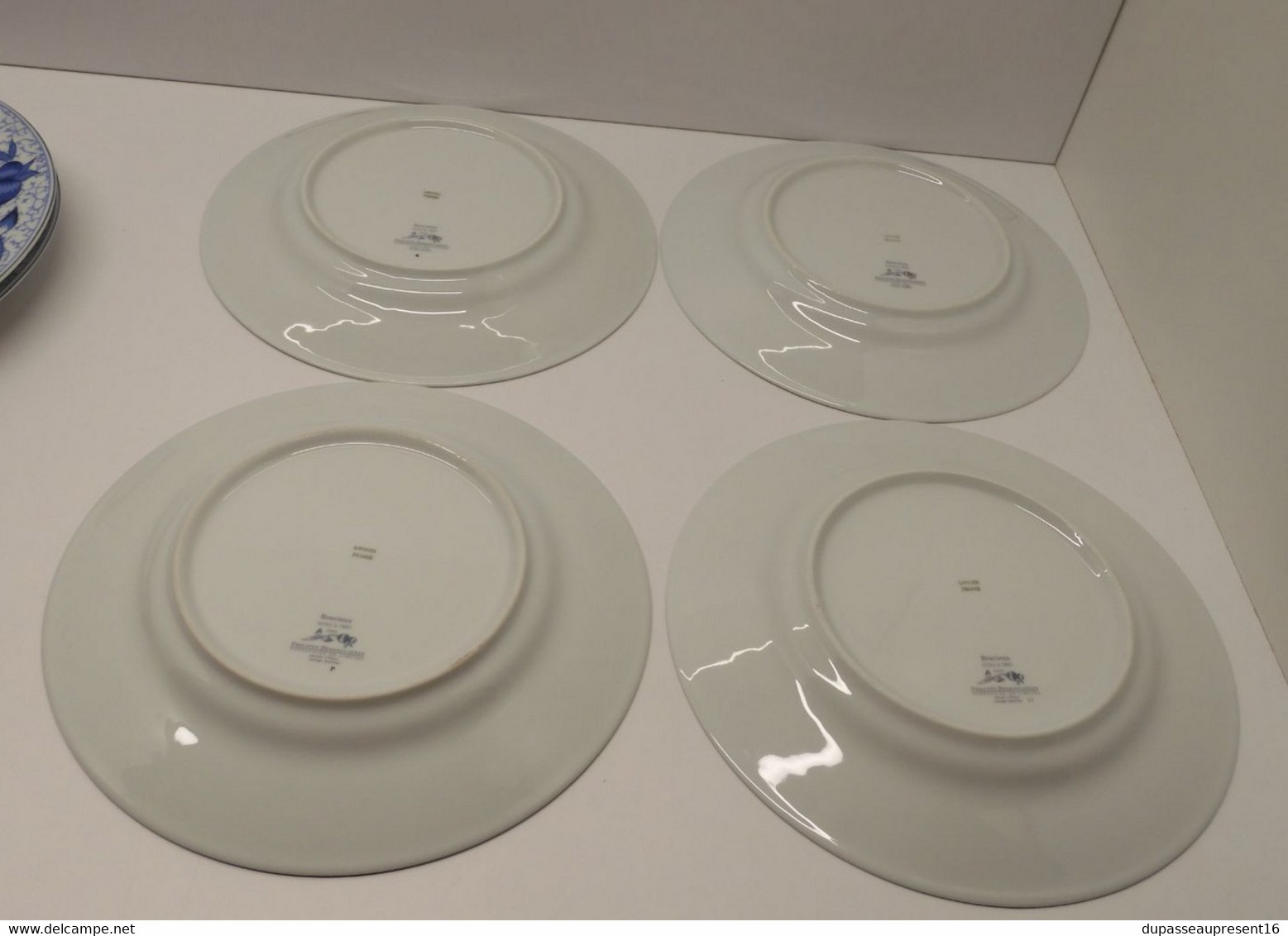 *6 GRANDES ASSIETTES PLATES PORCELAINE LIMOGES PHILIPPE DESHOULIERES BRACIEUX   E