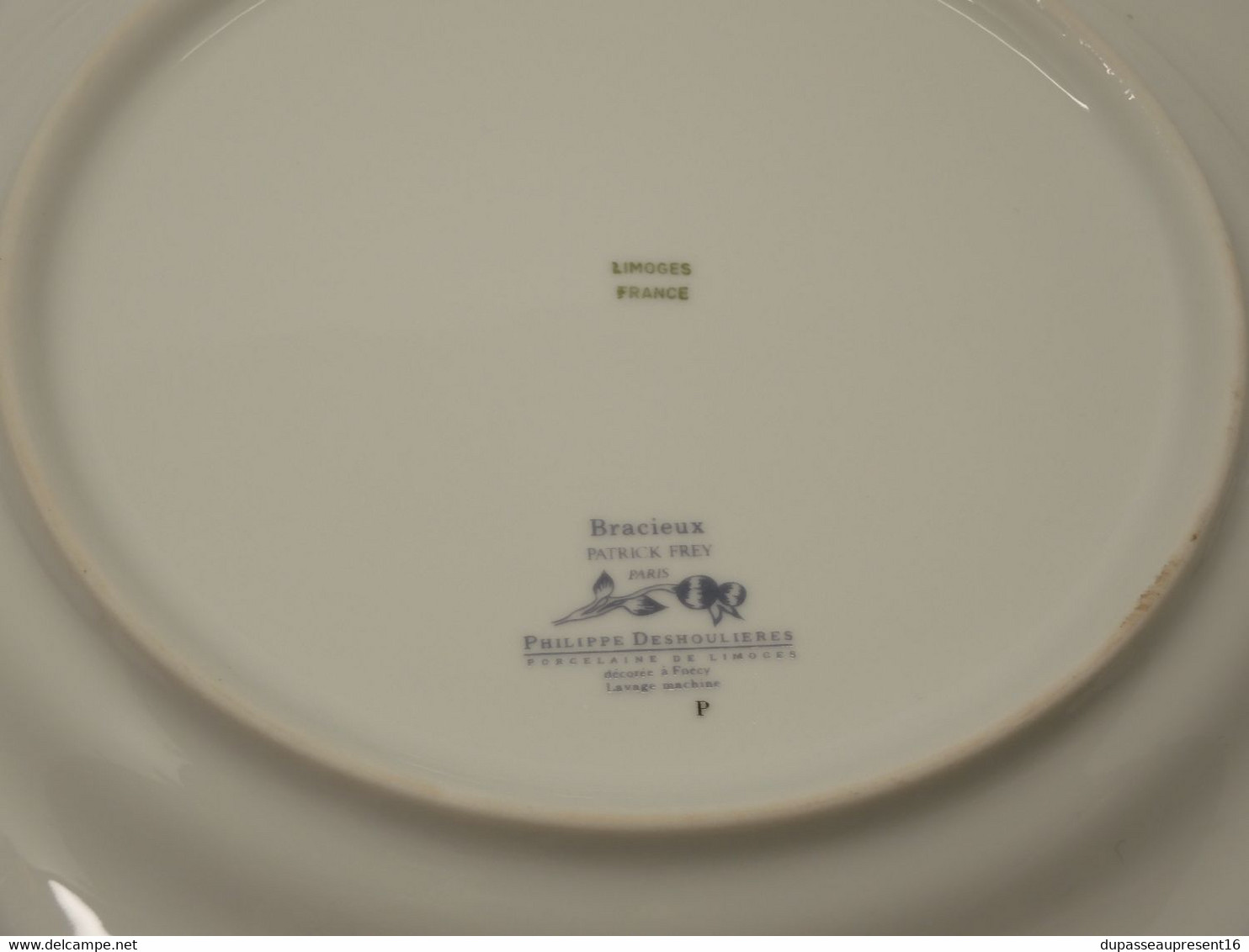 *6 GRANDES ASSIETTES PLATES PORCELAINE LIMOGES PHILIPPE DESHOULIERES BRACIEUX   E