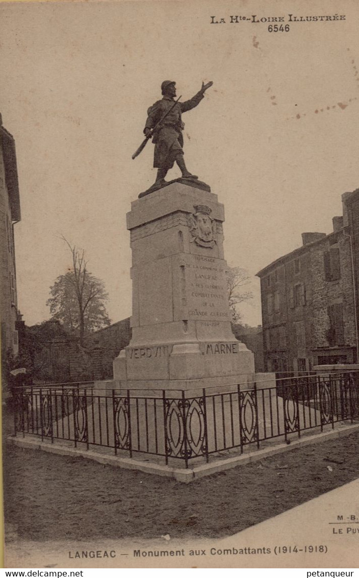 43 LANGEAC MONUMENT AUX COMBATTANTS 1914 1918 - Langeac