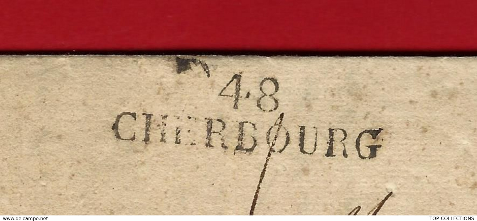 1823 De Cherbourg Noel Agnes Lettre Sign. NEGOCE NAVIGATION NAVIRE ANCRE Sauvée  Pour Mme Le Couteulx Rouen V.HISTORIQUE - 1800 – 1899