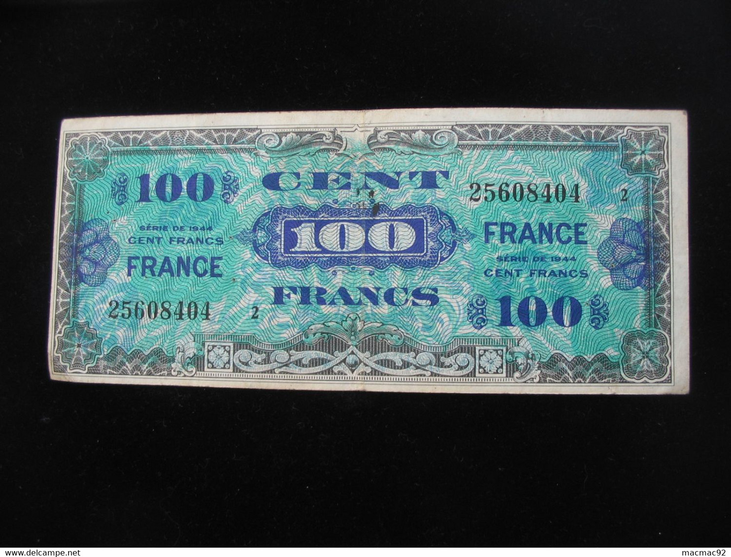 100 Francs - FRANCE - Série 2 - Billet Du Débarquement - Série De 1944 **** EN ACHAT IMMEDIAT ****. - 1945 Verso France