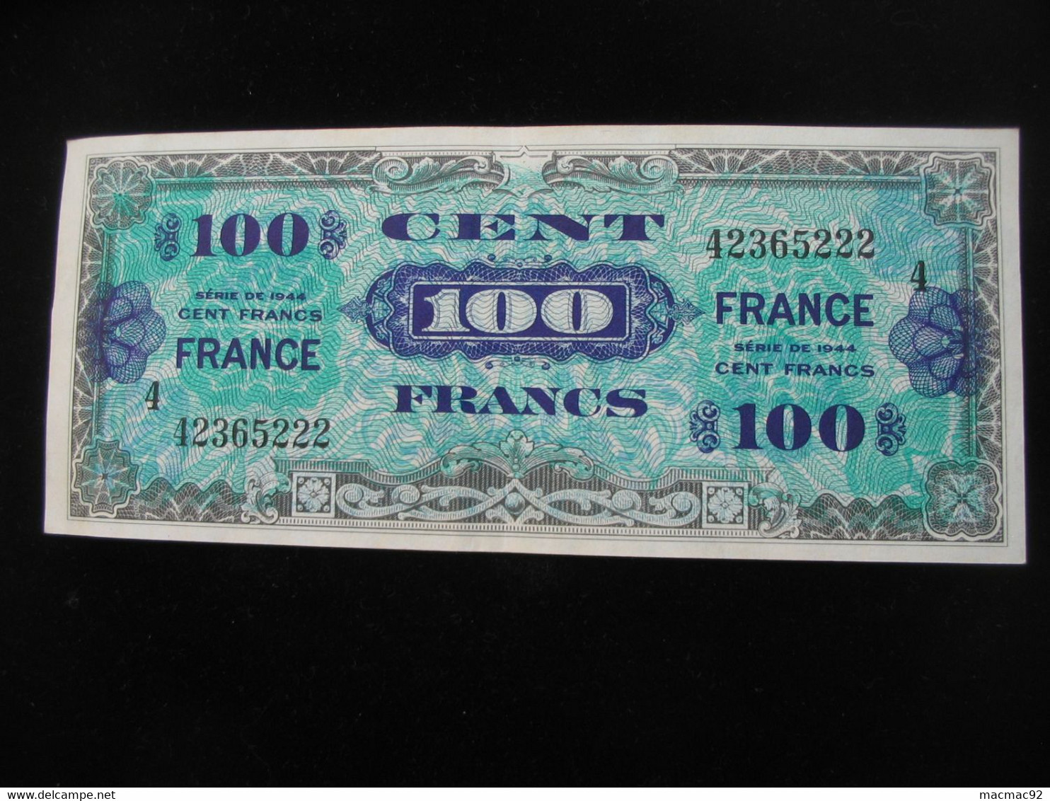 100 Francs - FRANCE - Série 4 - Billet Du Débarquement - Série De 1944 **** EN ACHAT IMMEDIAT ****. - 1945 Verso Frankreich