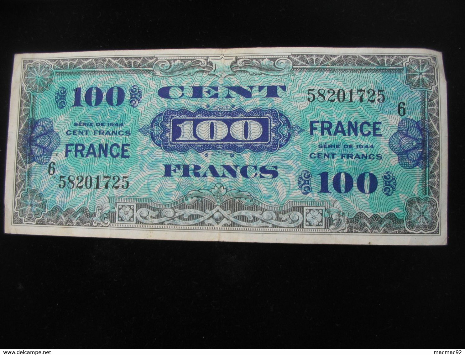 100 Francs - FRANCE - Série 6 - Billet Du Débarquement - Série De 1944 **** EN ACHAT IMMEDIAT ****. - 1945 Verso France