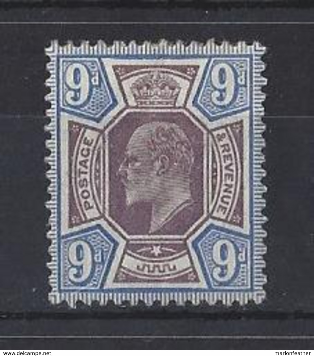 GB.....KING EDWARD...VII..(1901-10.)...." 1902.."...9d........SG250....HAS MARK ON GUM, CREASED...(CAT.VAL.£140...)...MH - Neufs