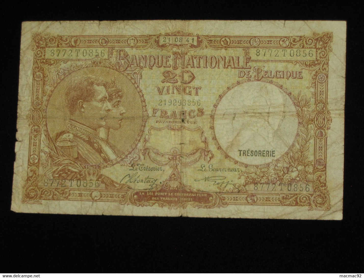 BELGIQUE - 20 Vingt Francs- Twintig Frank 1941 - Nationale Bank Van Belgie **** EN ACHAT IMMEDIAT ****. - Altri & Non Classificati