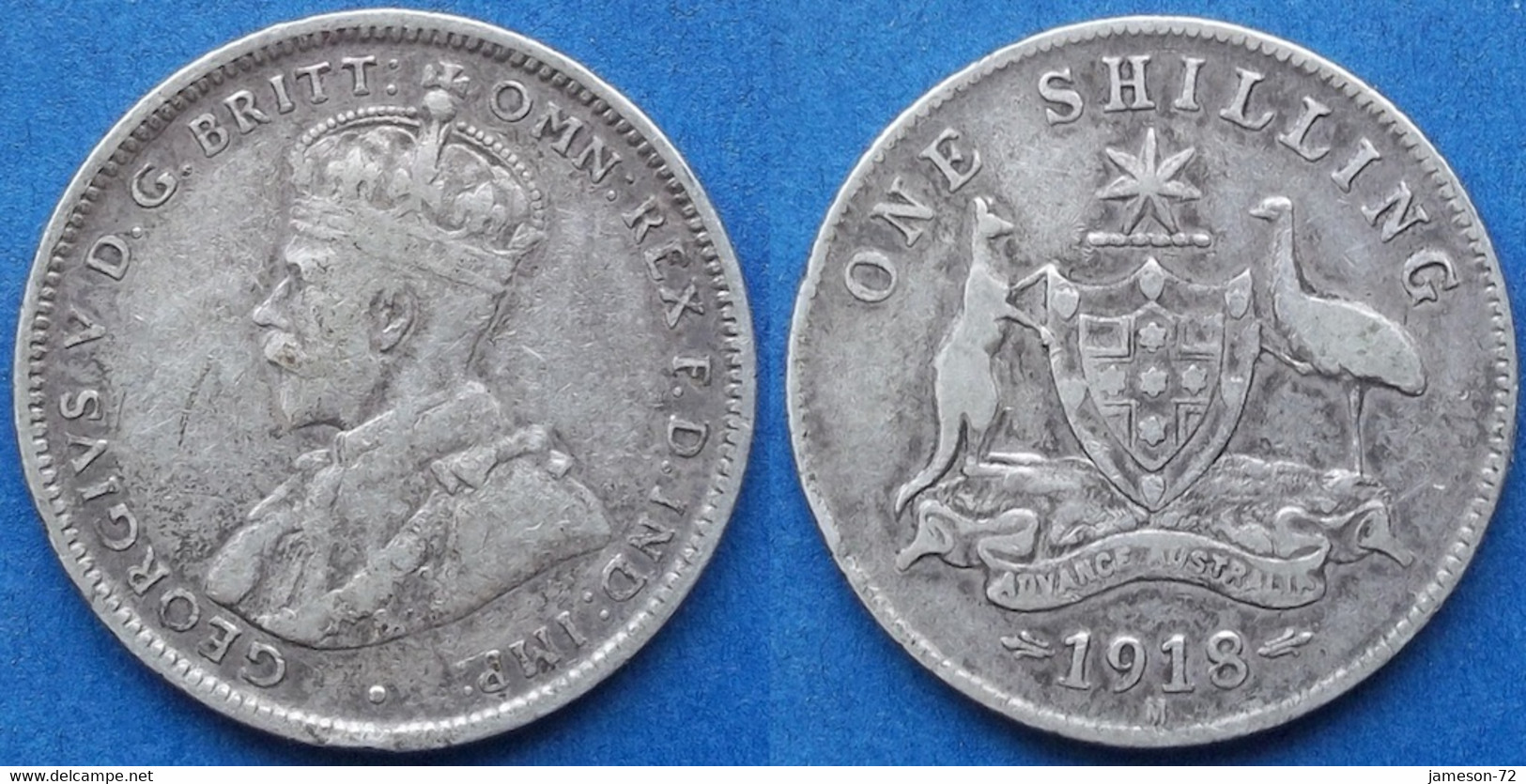 AUSTRALIA - Silver Shilling 1918 M KM# 26 George V (1910-1936) - Edelweiss Coins - Shilling