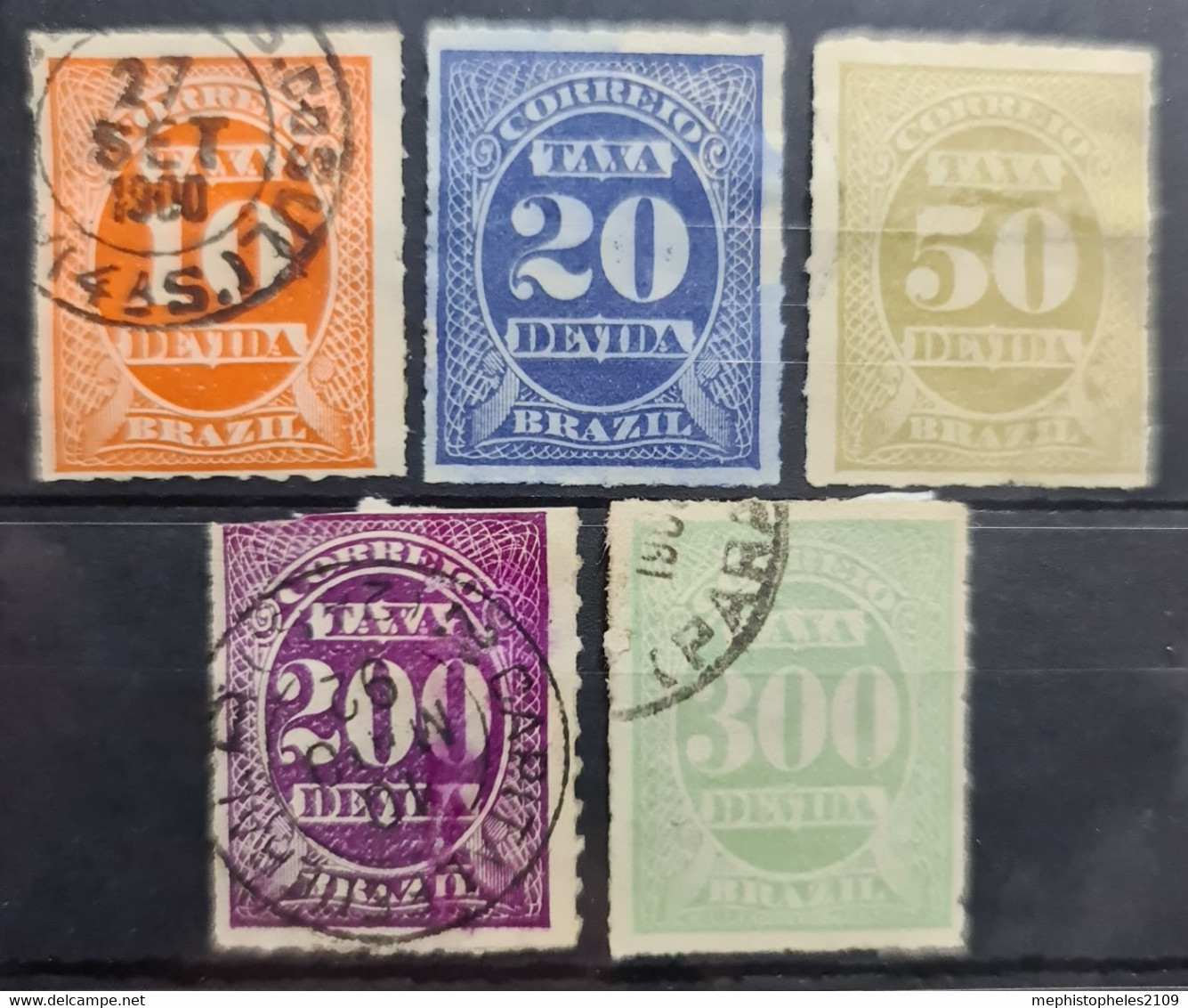 BRASIL 1890 - MLH/canceled - Sc# J10-J14 - Postage Due - Strafport