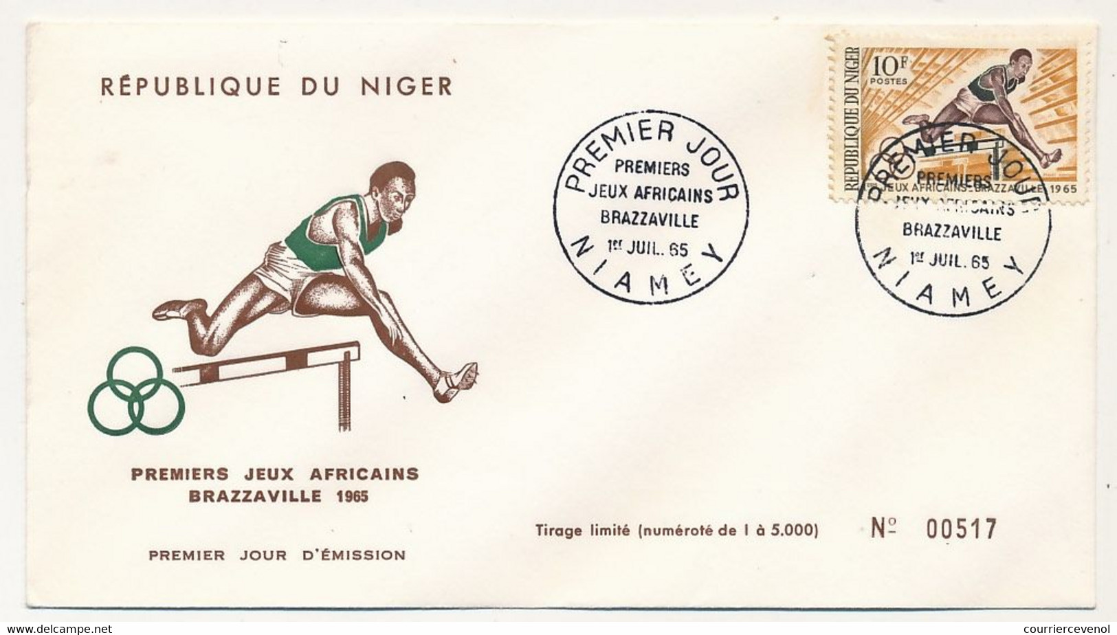 NIGER - 4 Enveloppes FDC - Premiers Jeux Africains De Brazzaville - NIAMEY - 1er Juillet 1965 - Níger (1960-...)