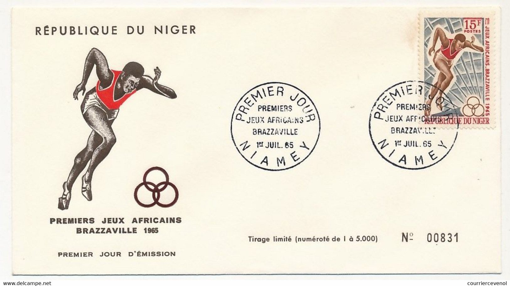 NIGER - 4 Enveloppes FDC - Premiers Jeux Africains De Brazzaville - NIAMEY - 1er Juillet 1965 - Níger (1960-...)