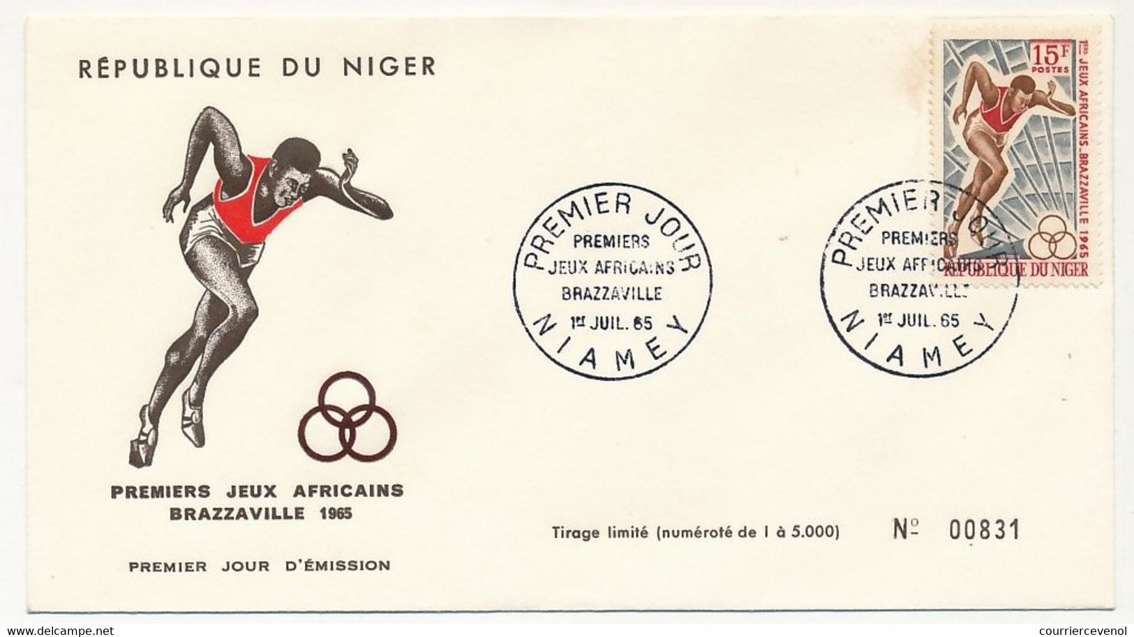 NIGER - 4 Enveloppes FDC - Premiers Jeux Africains De Brazzaville - NIAMEY - 1er Juillet 1965 - Niger (1960-...)